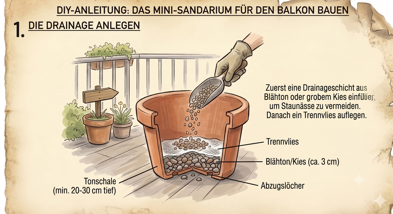 Schritt 1: Die Drainage anlegen