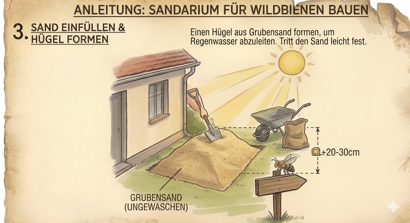 Schritt 3: Sand einfüllen und Hügel formen