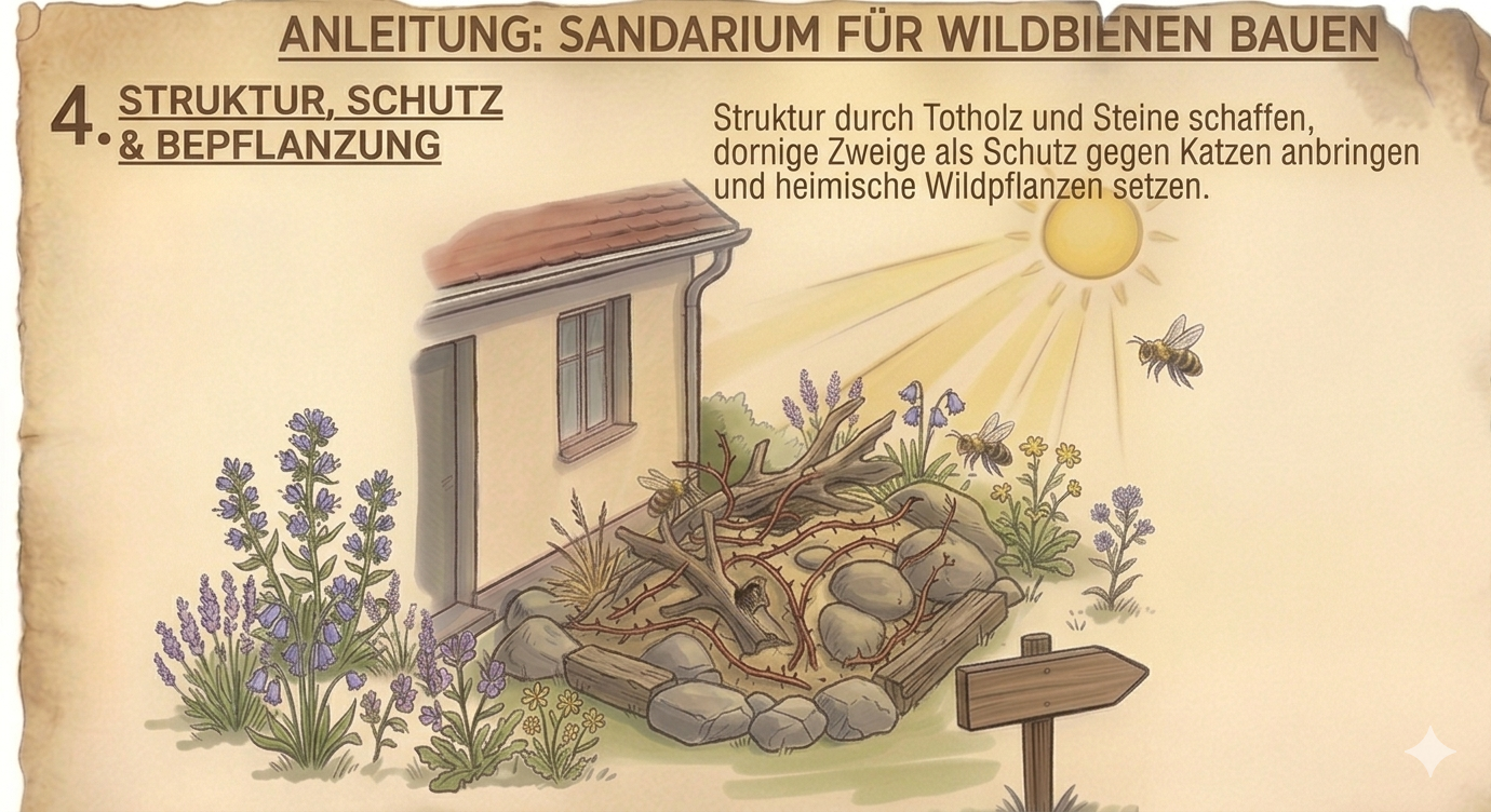 Fertiges Sandarium im Garten