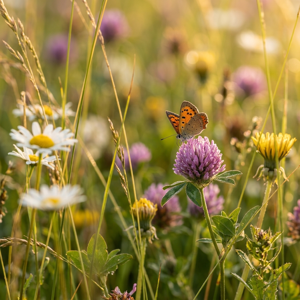 Bunte Wildwiese mit Blumen
